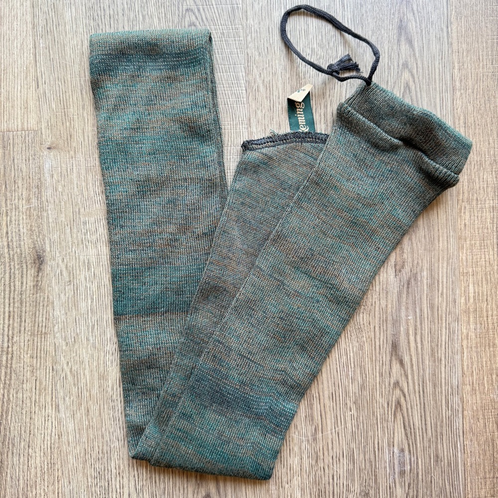 Remington Hunting Socks Marled Green Brown Drawstring Top Over Calf Boot Socks